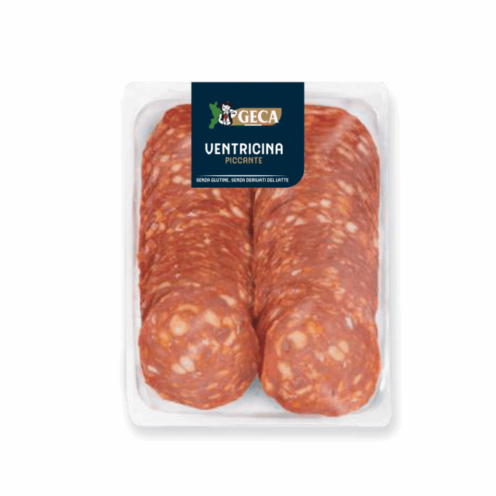 Ventricina piccante di Calabria Geca artigianale affettata