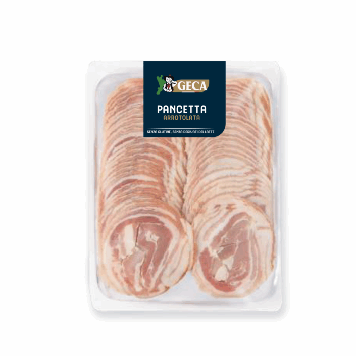 Pancetta di Calabria Geca artigianale affettata