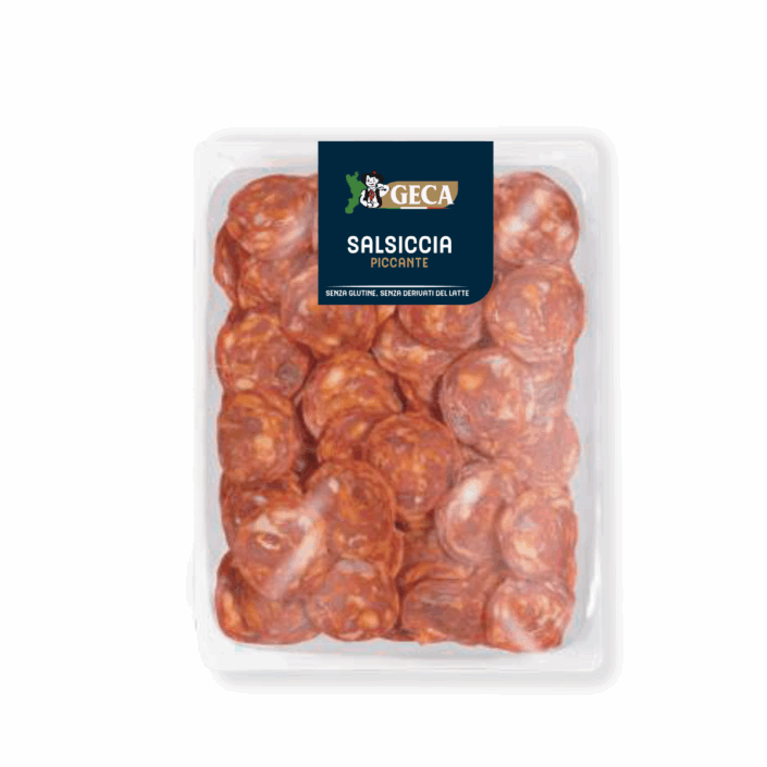 Salsiccia piccante affettata di Calabria Geca artigianale